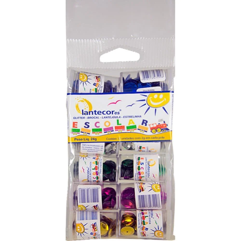 Lantejoula Metalizada Kit 6 Cores Sort 6Mm Potes 3G. Lantecor (Pct.c/12) - imagem 2