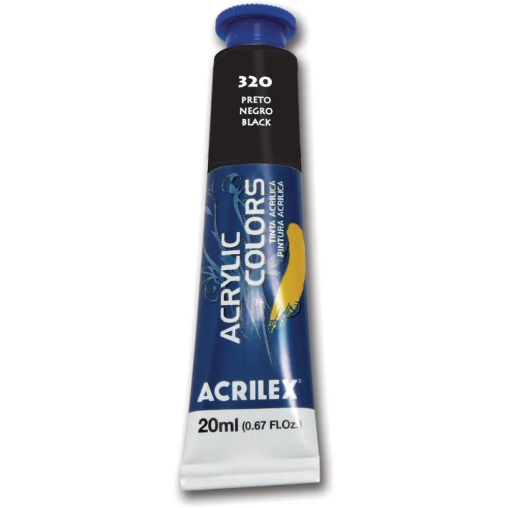 Tinta Acrilica Acrylic Colors 20Ml Preto Acrilex (Cx.c/06) - imagem 3