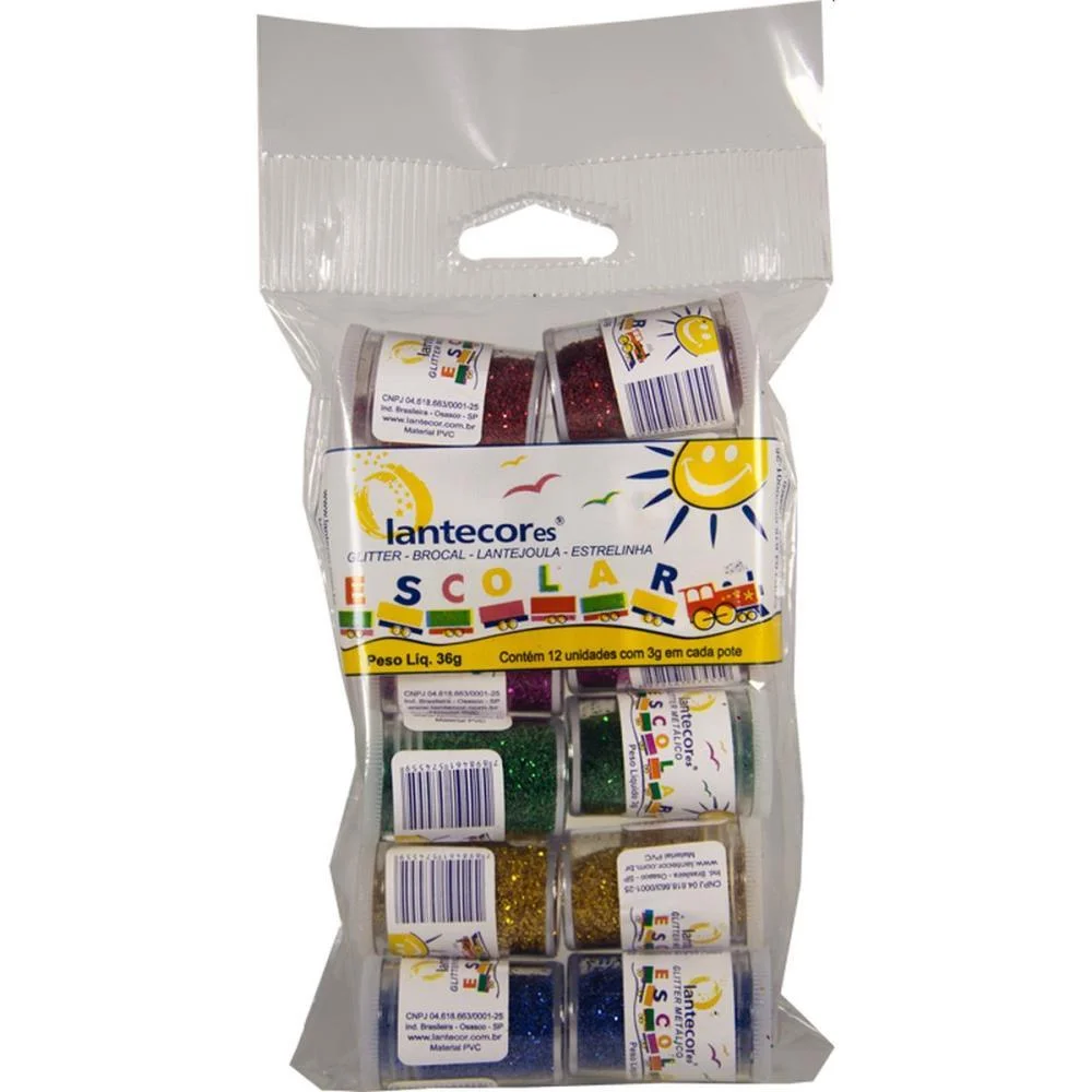 Glitter Pvc Ouro Potes 3G. Lantecor (Pct.c/12) - imagem 4