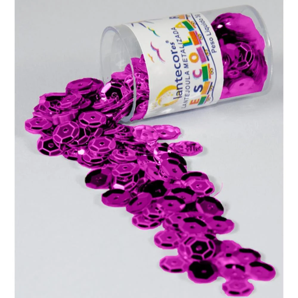 Lantejoula Metalizada Pink 10Mm. Potes 2G. Lantecor (Pct.c/12) - imagem 2