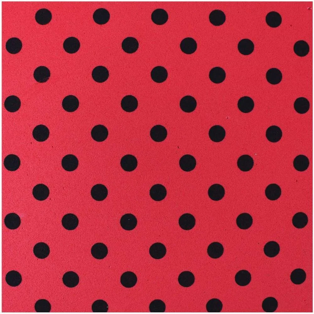 Placa Em Eva Estampado 60X40Cm Poa Preto/Vermelho 2Mm Make+ (Pct.c/05) - imagem 2