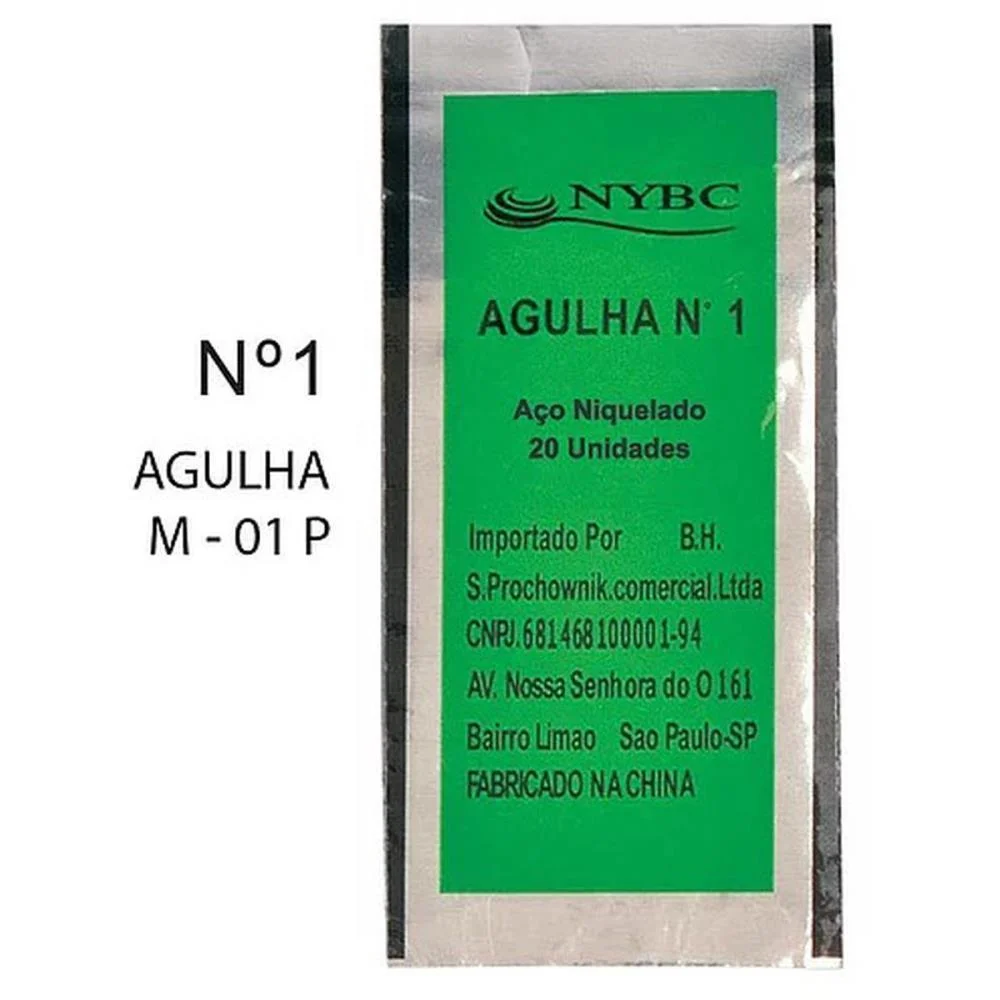 Agulha De Mão N.1 Niquelado C/20Unid. Nybc (Pct.c/05) - imagem 2