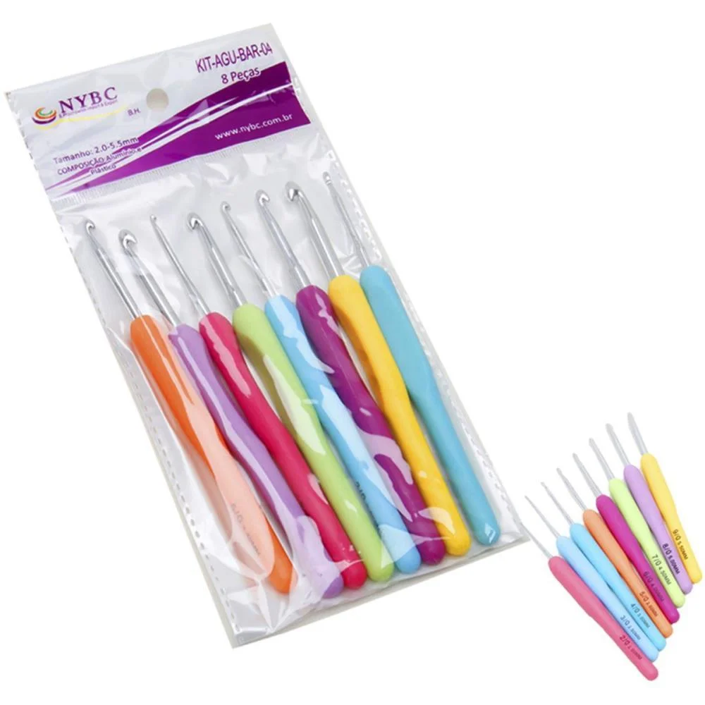 Agulha Para Croche Kit C/08 Agulhas (S) Cabo Plas Nybc (Blister) - imagem 2