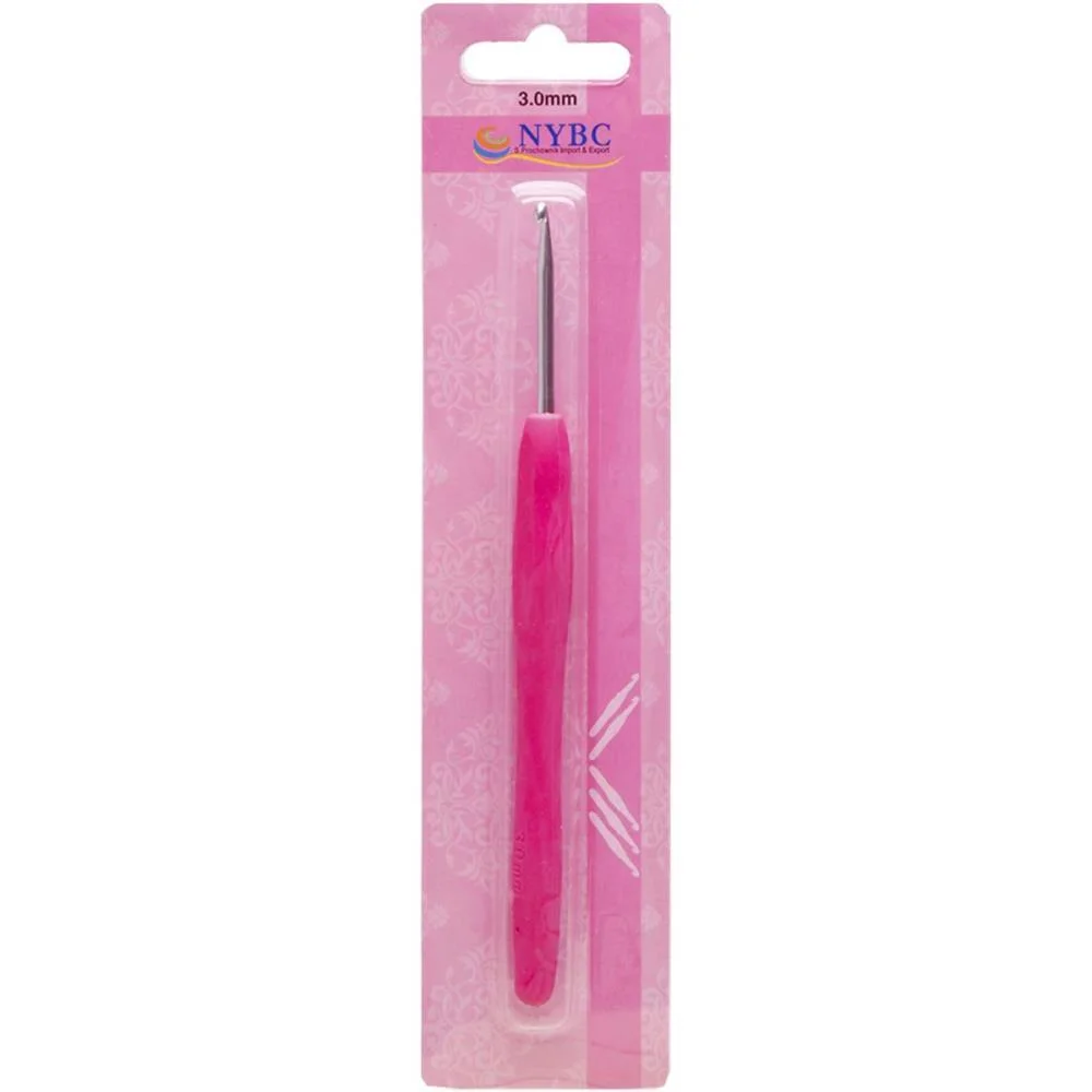 Agulha Para Croche Tam.3,0Mm Cabo Silicone Pink Nybc (Blister) - imagem 2