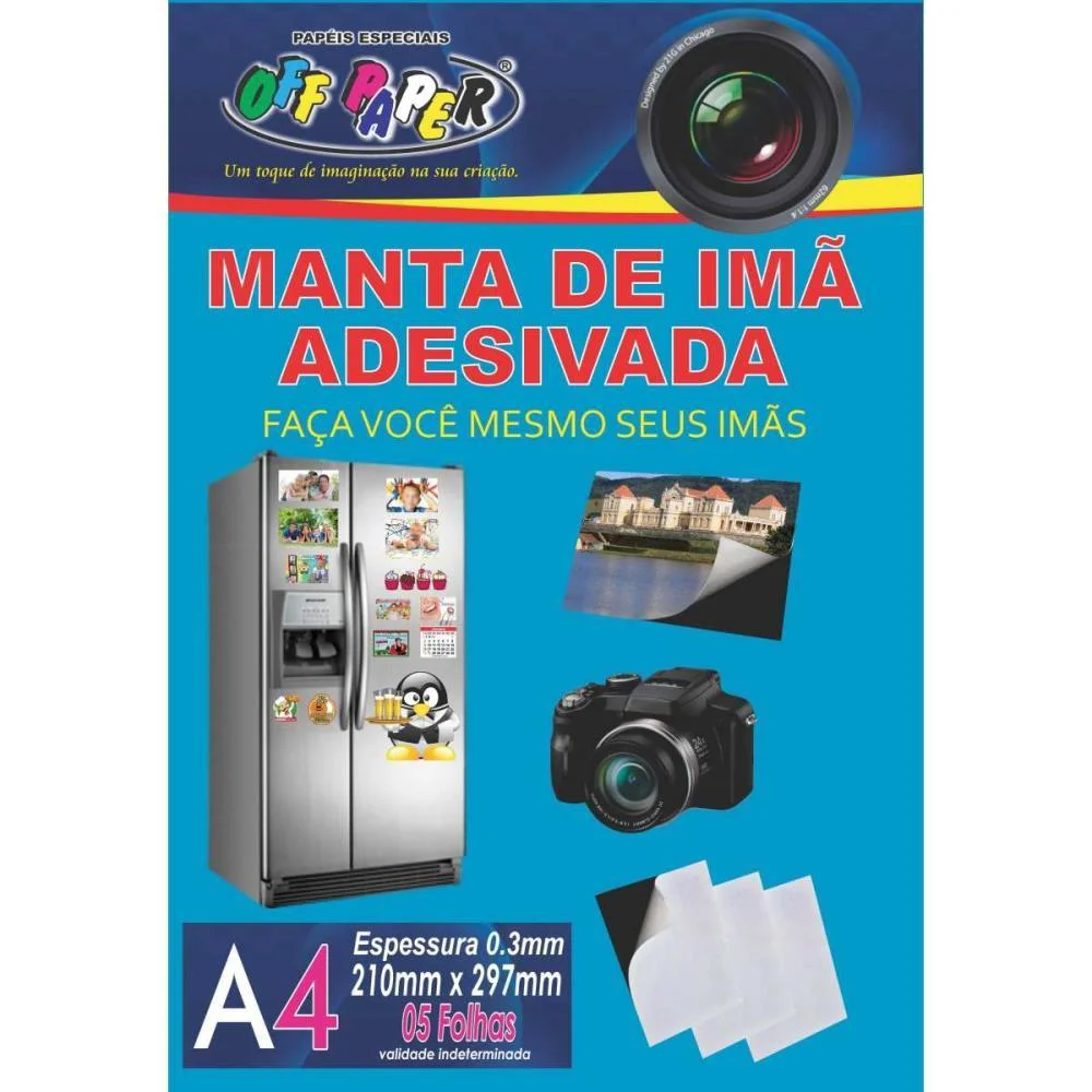 Placa Imantada A4 210X297Mm C/Adesivo Off Paper (Pct.c/05) - imagem 2