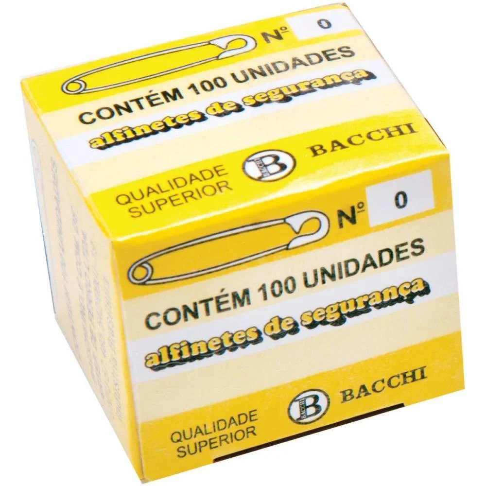 Alfinete Segurança N.0 Aco Niquelado Bacchi (Cx.c/100) - imagem 4