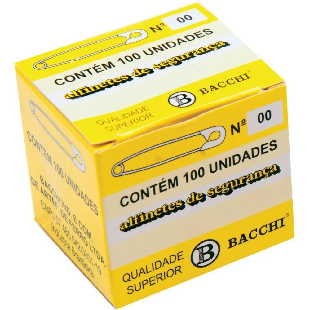 Alfinete Segurança N.00 Aco Niquelado Bacchi (Cx.c/100) - imagem 3