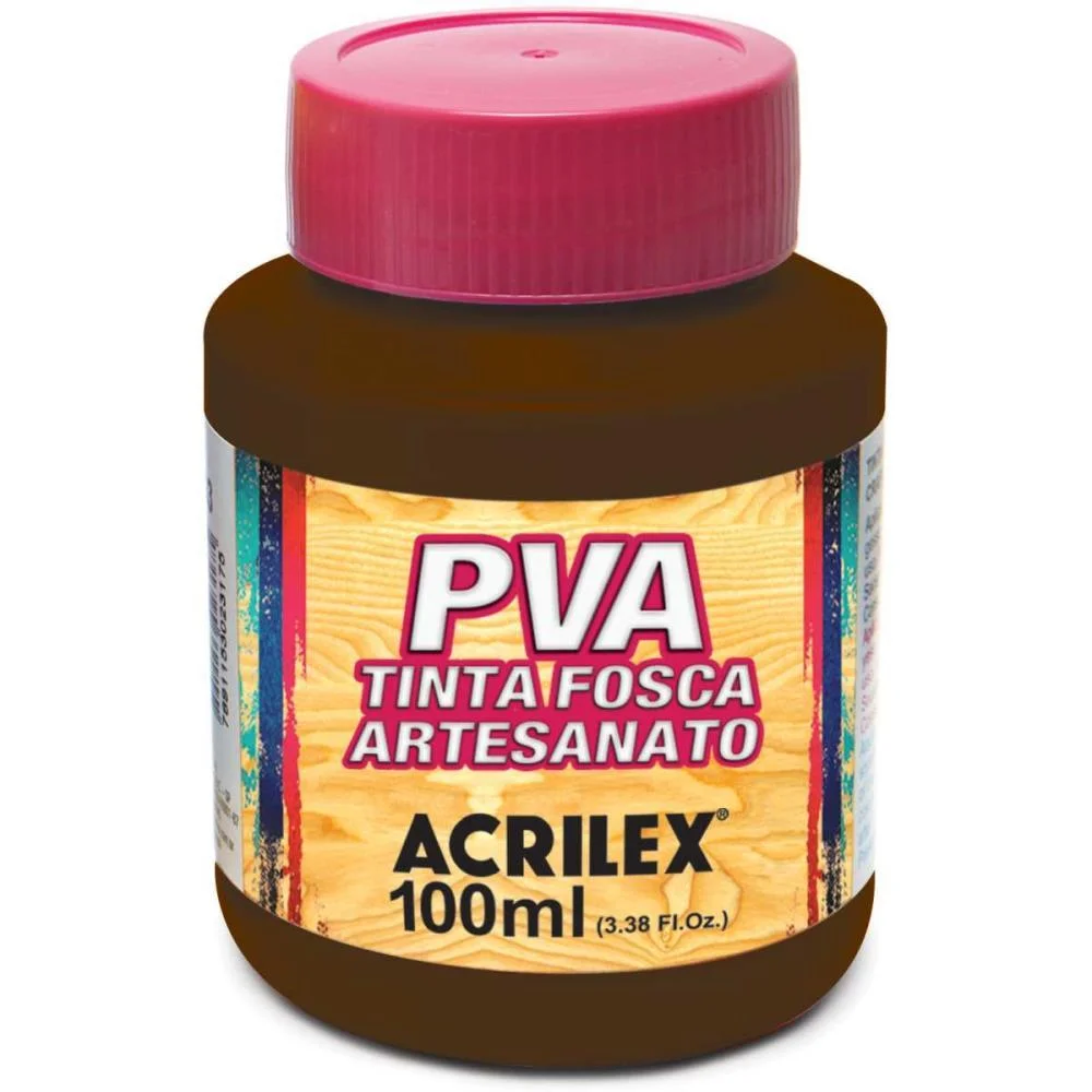 Tinta Pva 100Ml. Marrom Escuro Acrilex (Pct.c/06) - imagem 2