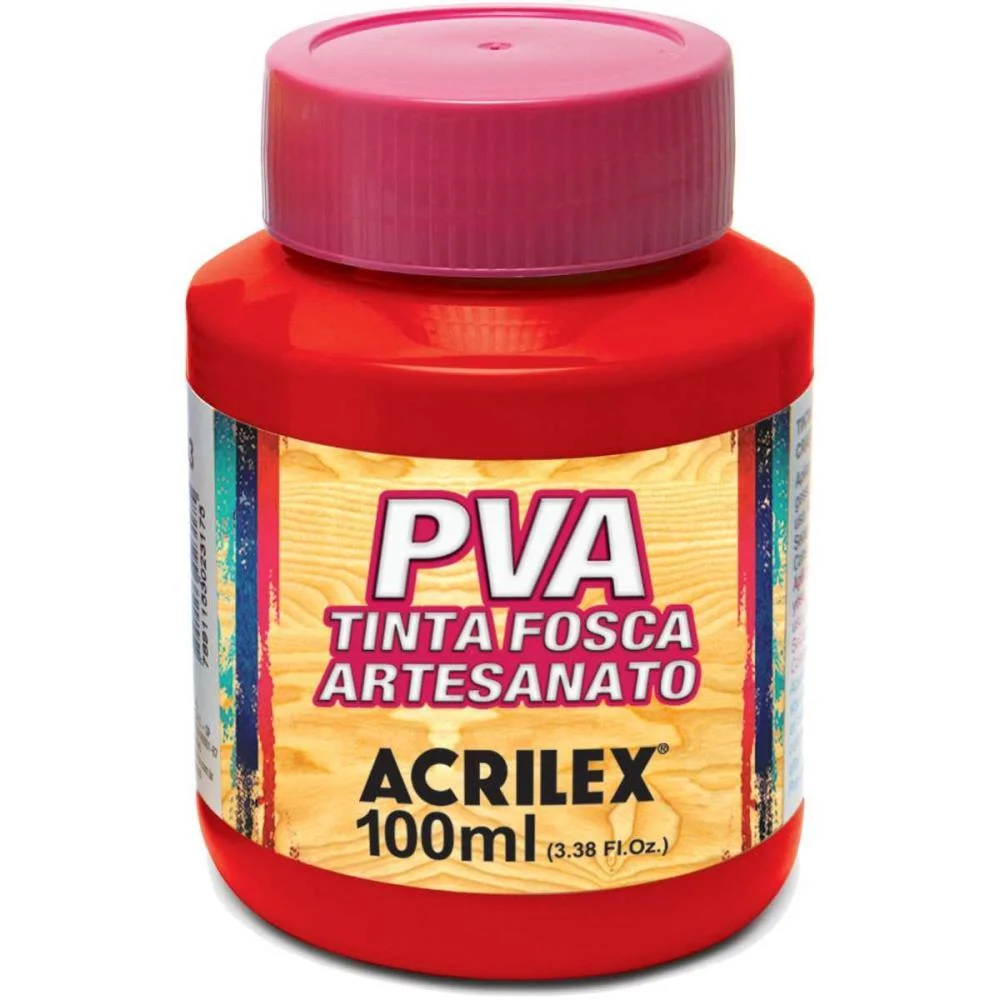 Tinta Pva 100Ml. Vermelho Escarlate Acrilex (Pct.c/06) - imagem 2