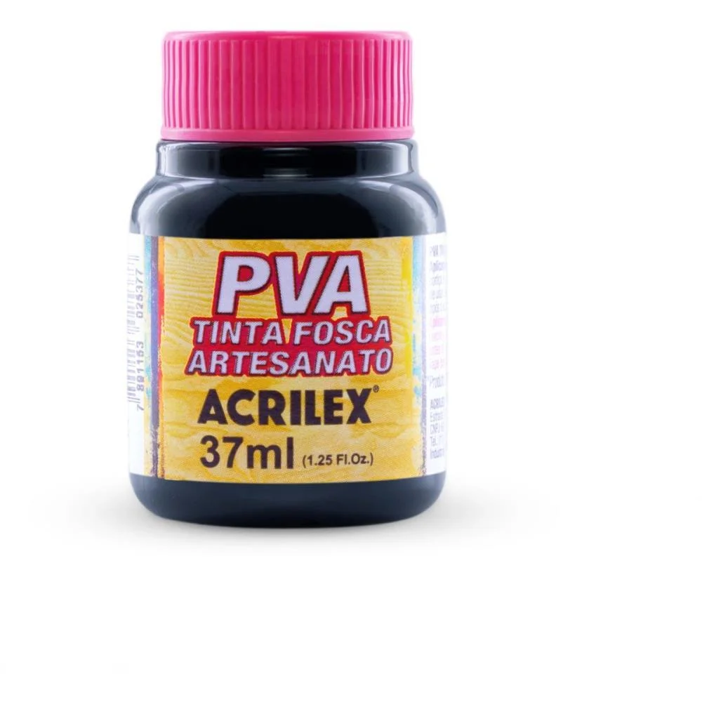 Tinta Pva 37Ml. Preto Acrilex (Cx.c/12) - imagem 3