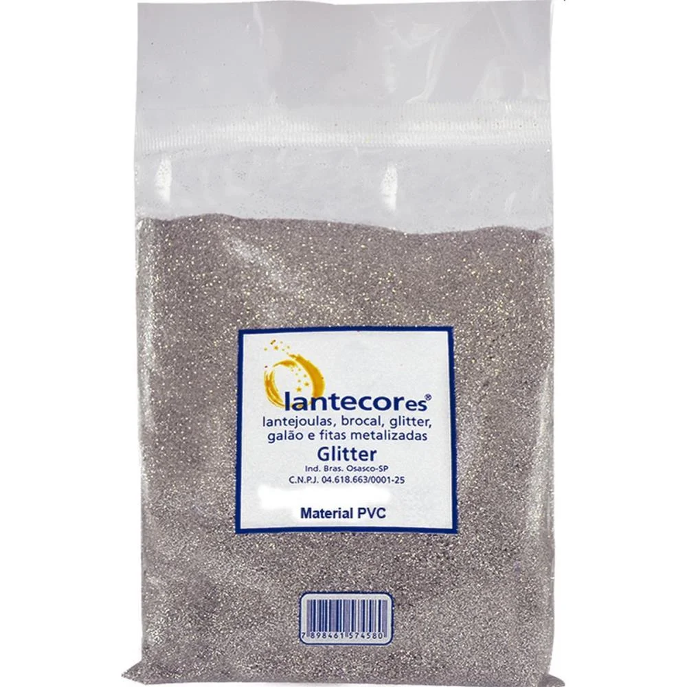 Glitter Pvc Prata 500G. Lantecor (Pacote) - imagem 3