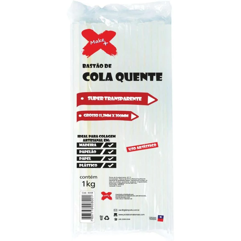 Cola Quente Refil Grossa Super Transp.prof.1K Make+ (Pacote) - imagem 3
