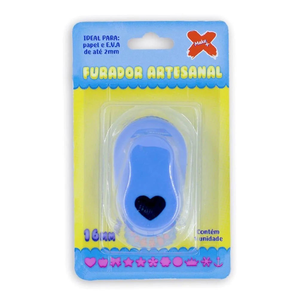 Furador Papel E Eva Regular Coracao 16Mm Make+ - imagem 2