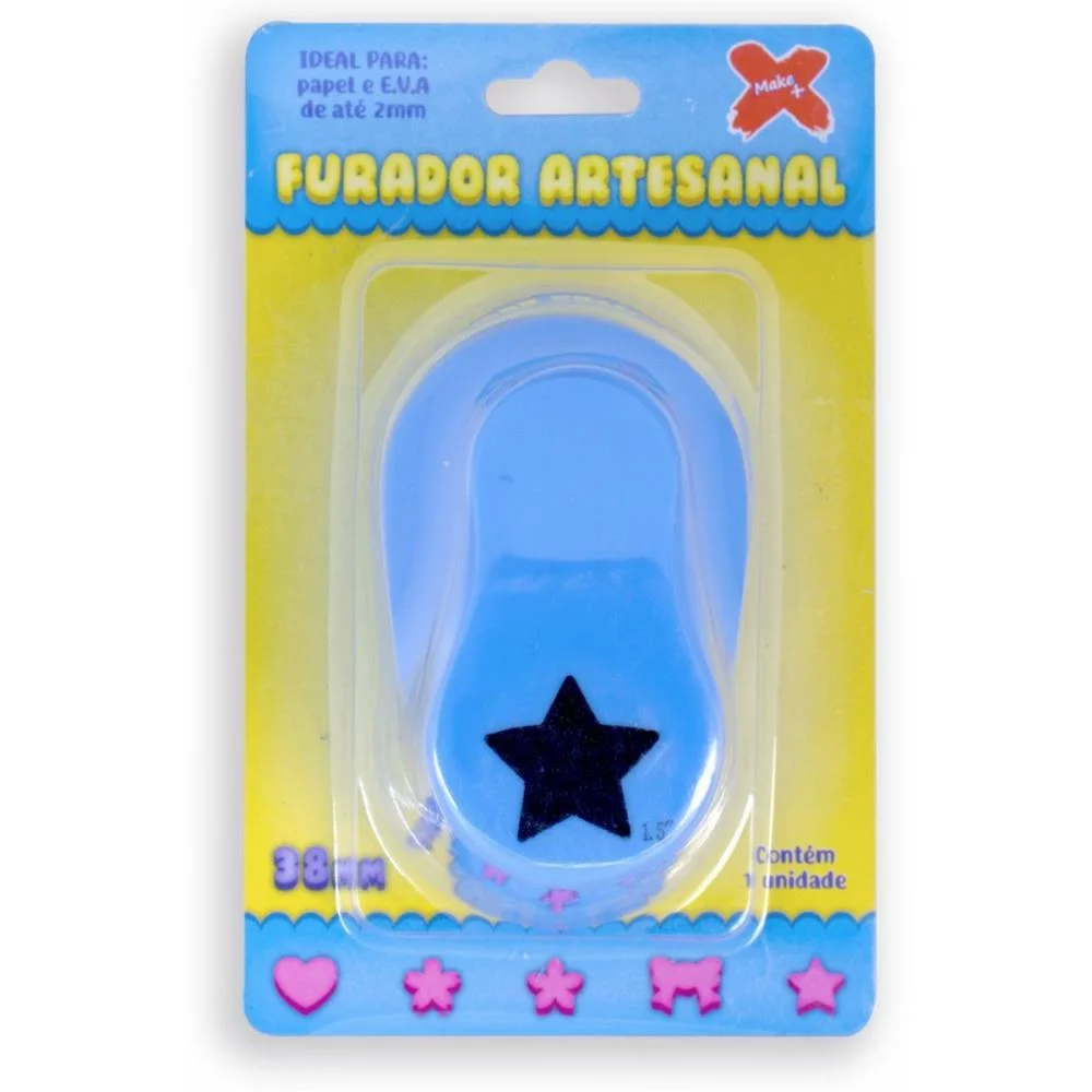 Furador Papel E Eva Gigante Estrela 38Mm Make+ - imagem 2