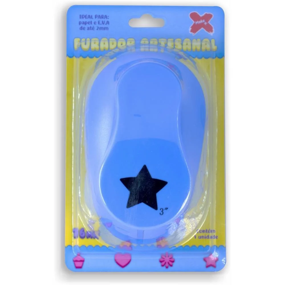 Furador Papel E Eva Gigante Estrela 76Mm Make+ - imagem 3