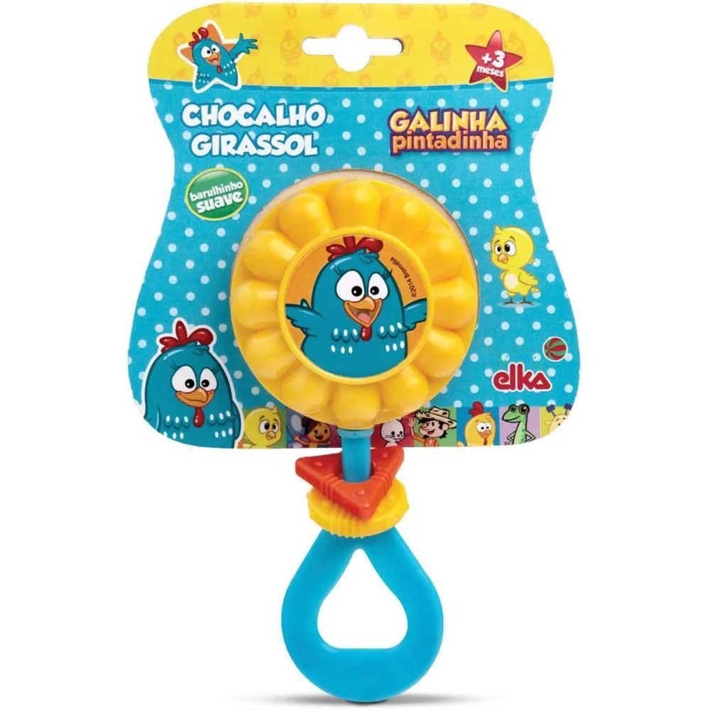 Brinquedo Para Bebe Galinha Pintadinha Chocalho Elka - imagem 3