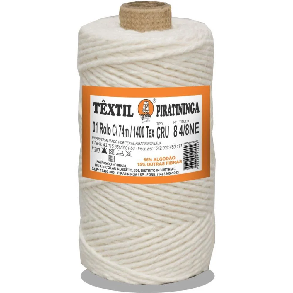 Barbante Cru 100G 6 Fios Rolo 101M Textil Piratininga (Pct.c/10) - imagem 2