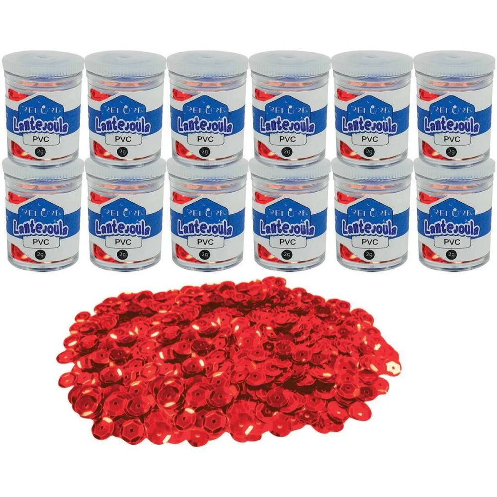 Lantejoula Metalizada Vermelho 10Mm. Pote 2G. Honey (Pct.c/12) - imagem 4