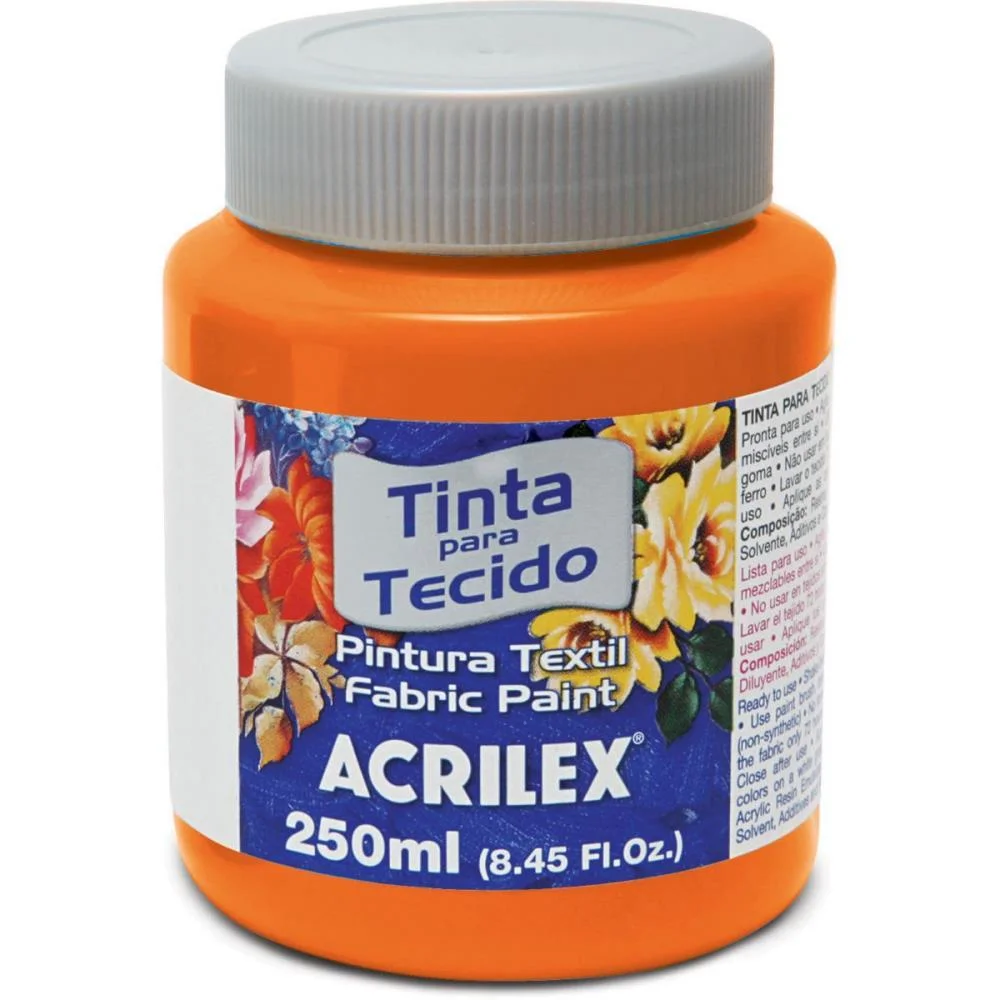 Tinta Para Tecido Fosca 250Ml Laranja Acrilex (Pct.c/03) - imagem 3