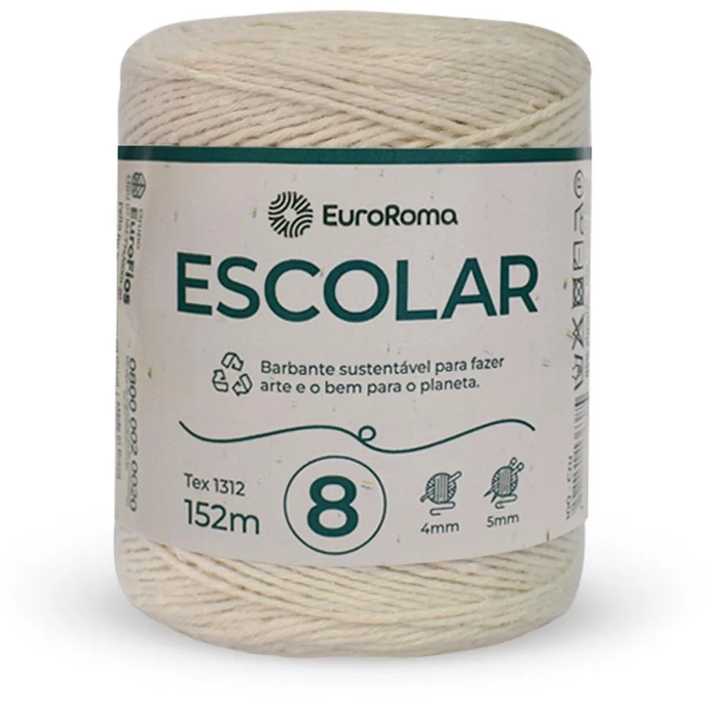 Barbante Cru 200G Escolar 4/8 Fios Rl 152M Euroroma (Pct.c/04) - imagem 3