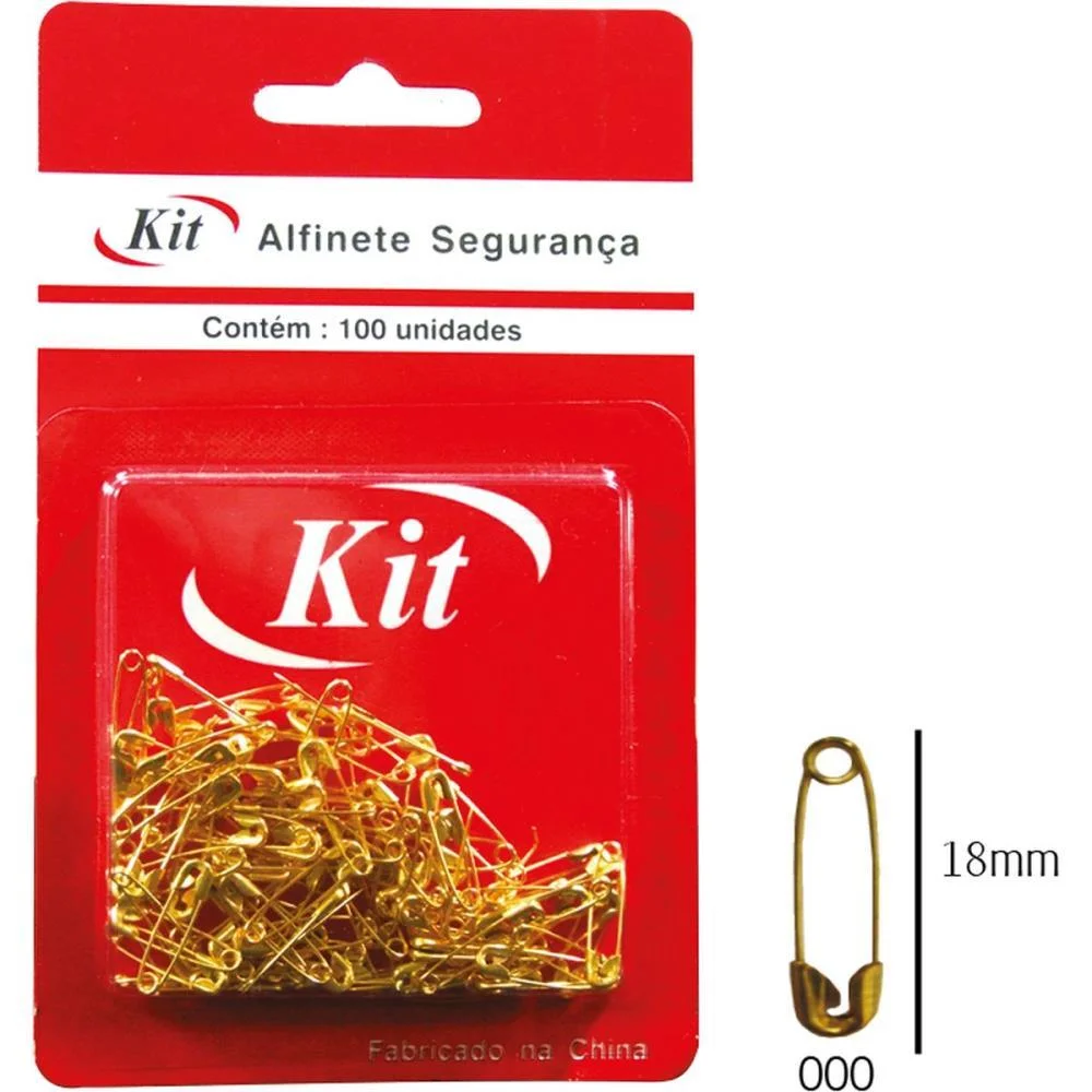 Alfinete Segurança N.000 Dourado Kit (Ct.c/100) - imagem 3