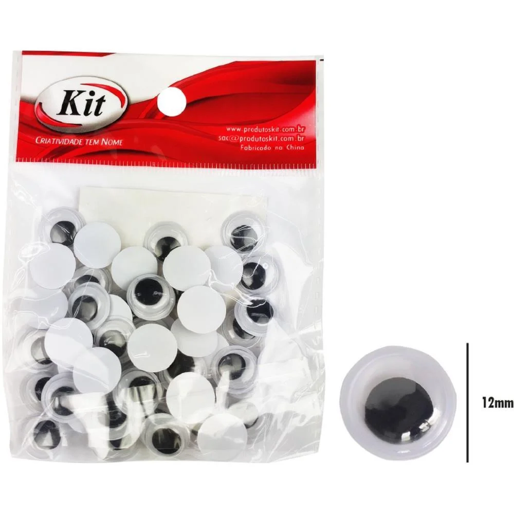 Olho Movel 12Mm Preto C/50Un. Kit (Pct.c/20) - imagem 3