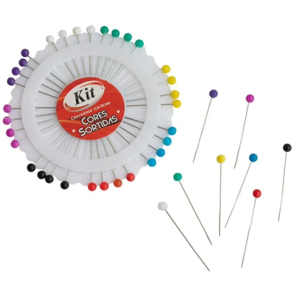 Alfinete Costura Kit Cabeca Colorida Disco Kit (Pct.c/12) - imagem 4
