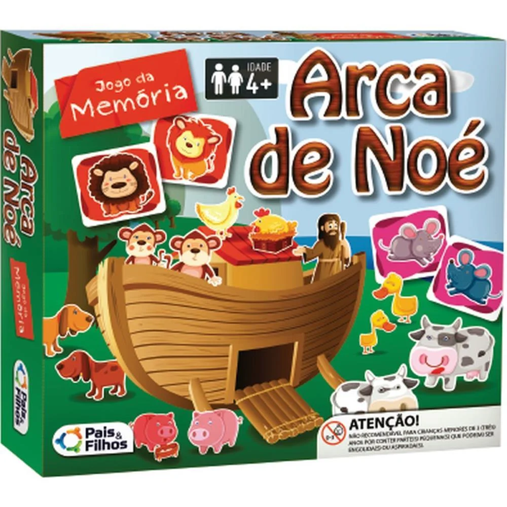 Jogo Da Memoria Arca De Noe 40 Pecas Pais E Filhos - imagem 7