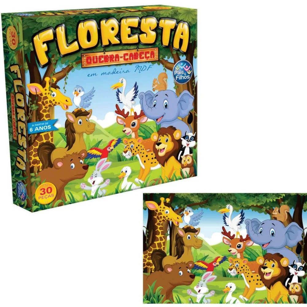 Quebra-Cabeca Madeira Floresta 30 Pecas Pais E Filhos - imagem 2