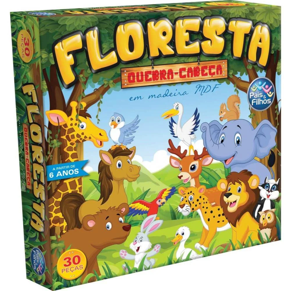 Quebra-Cabeca Madeira Floresta 30 Pecas Pais E Filhos - imagem 4