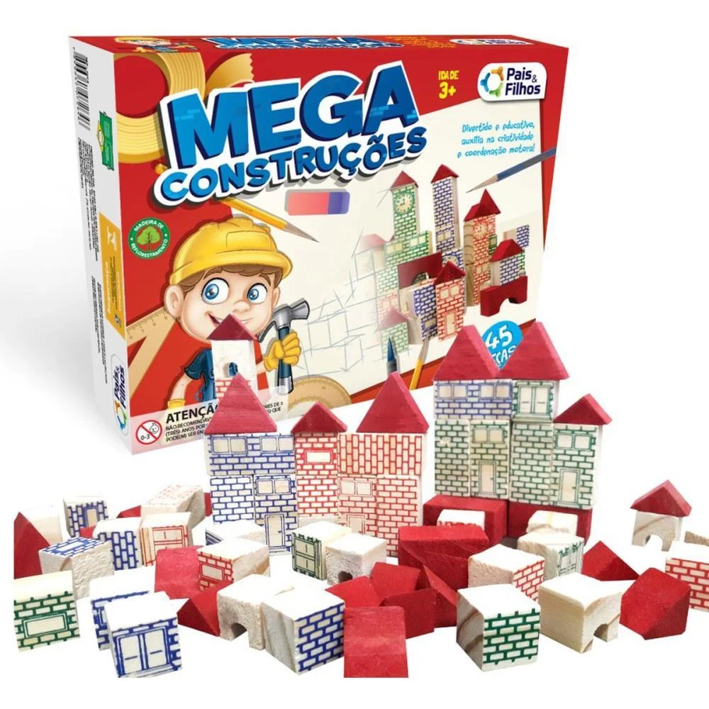 Brinquedo Para Montar Mega Construções 45 Pecas Pais E Filhos - imagem 2