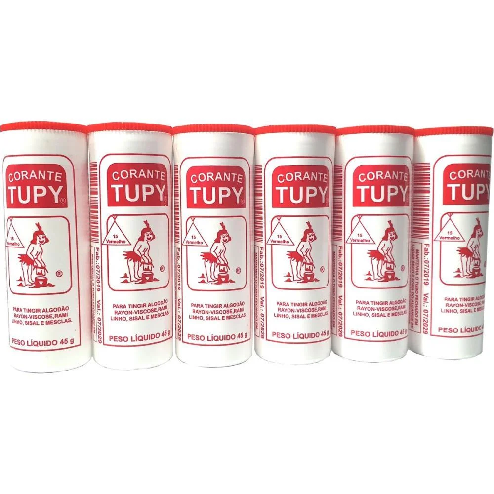 Corante Em Po Vermelho Tupy Algodao Corantes Tupy (Pct.c/06) - imagem 2