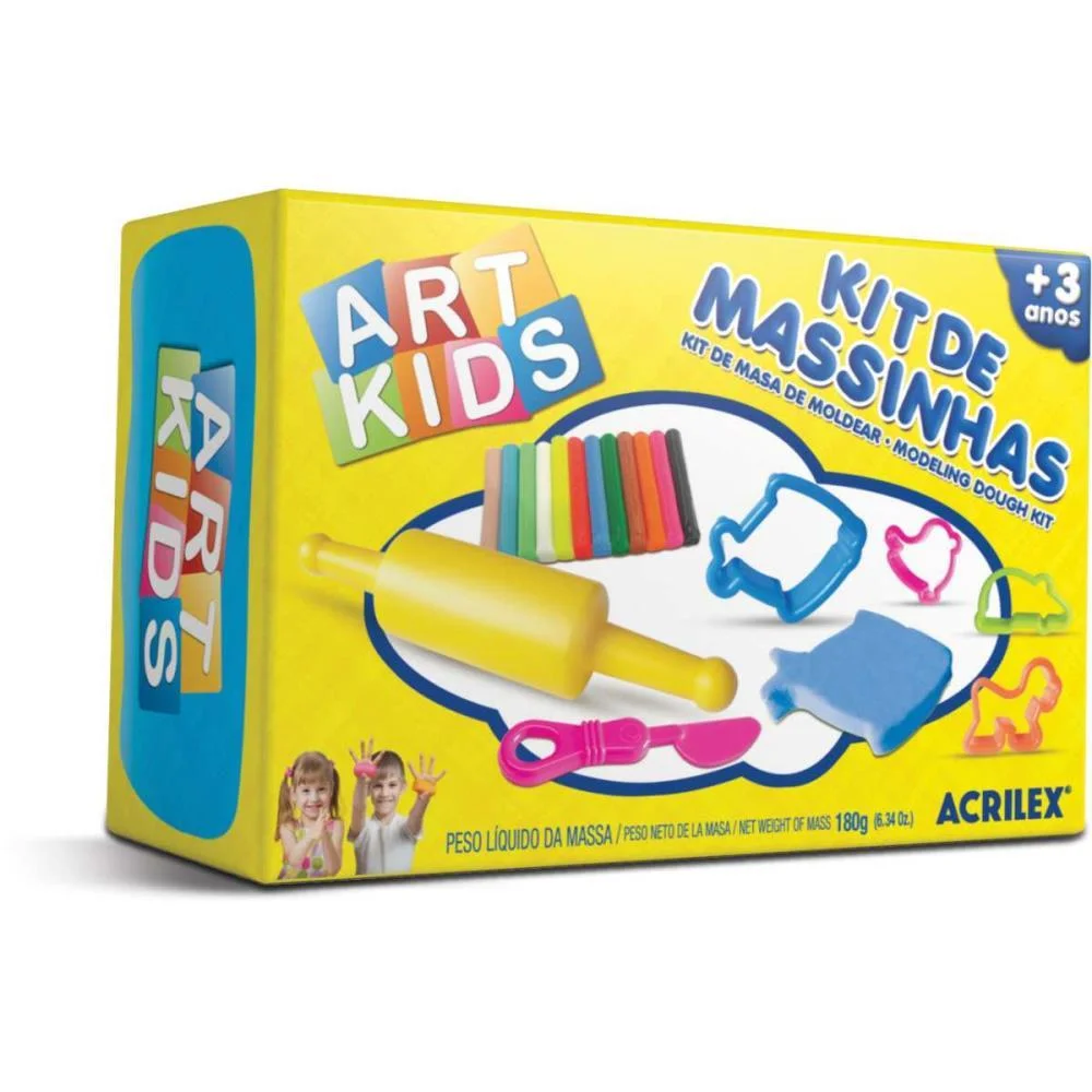 Massa Para Modelar Criativa Art Kids 2 180G.c/Moldes Acrilex - imagem 2