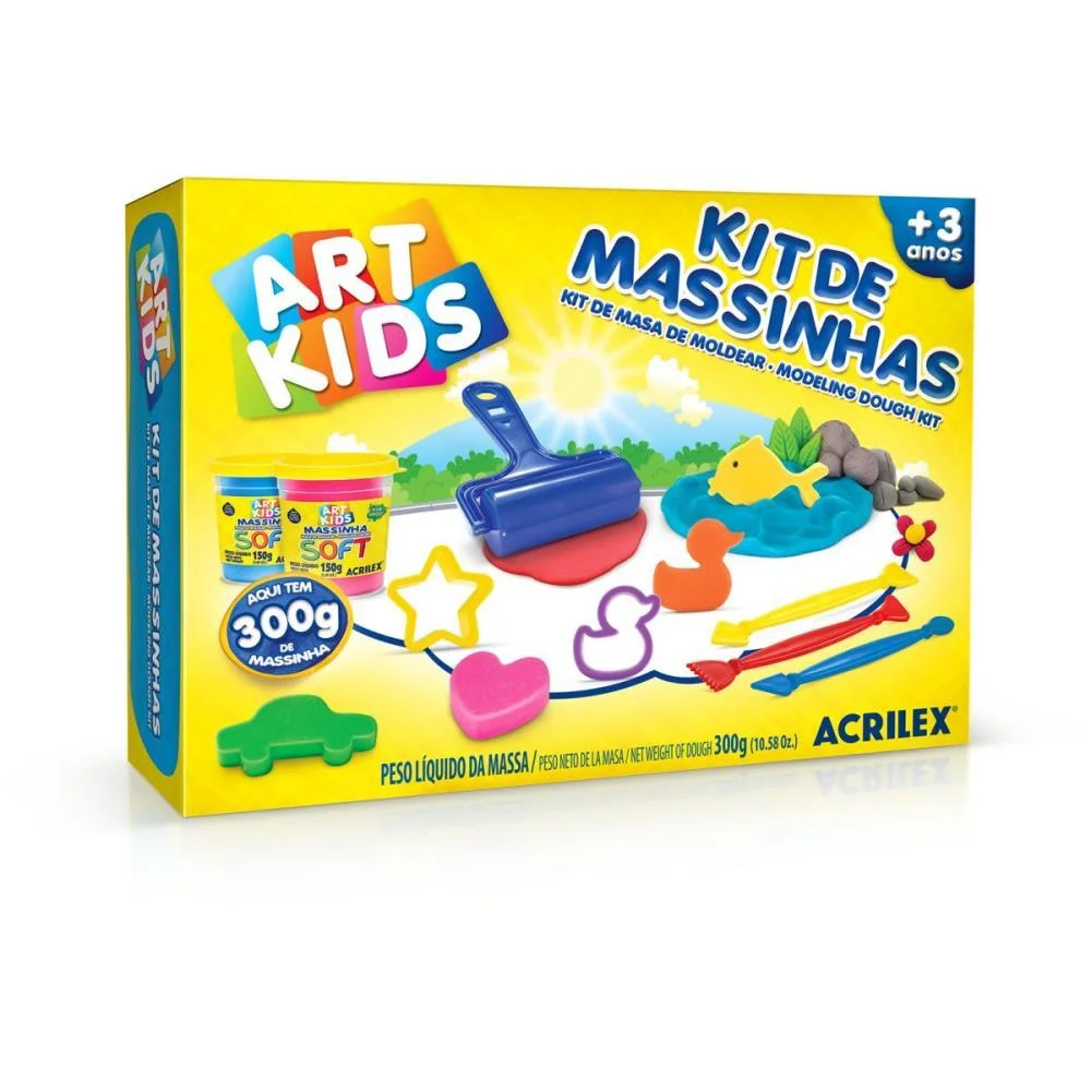 Massa Para Modelar Criativa Art Kids 3 300G.c/Moldes Acrilex - imagem 2