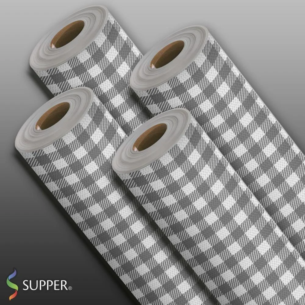 Tnt Estampado 1,40M 40G Xadrez Branco/Preto Supper (Rl-25Mts) - imagem 3