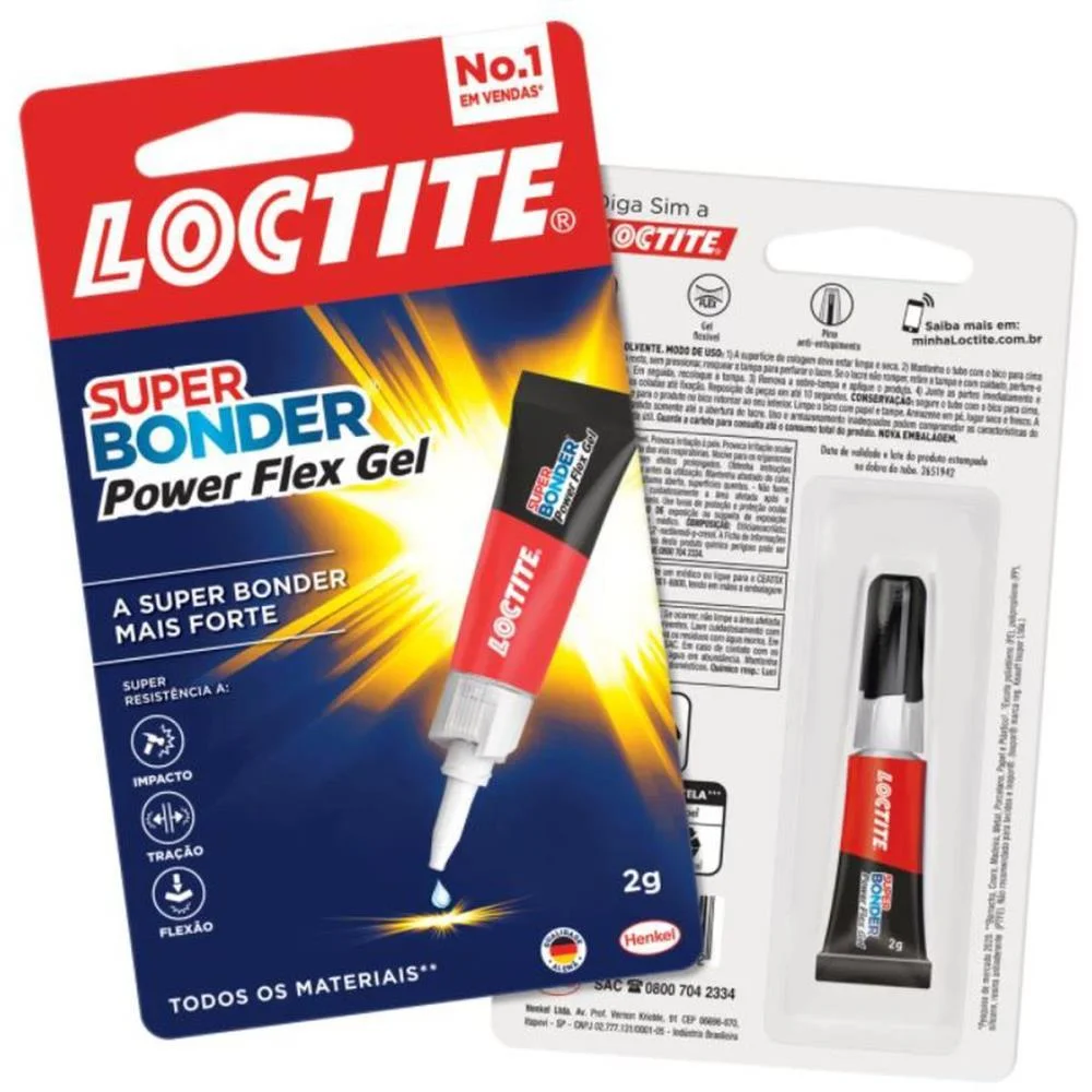 Cola Adesivo Instantâneo Super Bonder Power Flex Gel 2G Henkel - imagem 3
