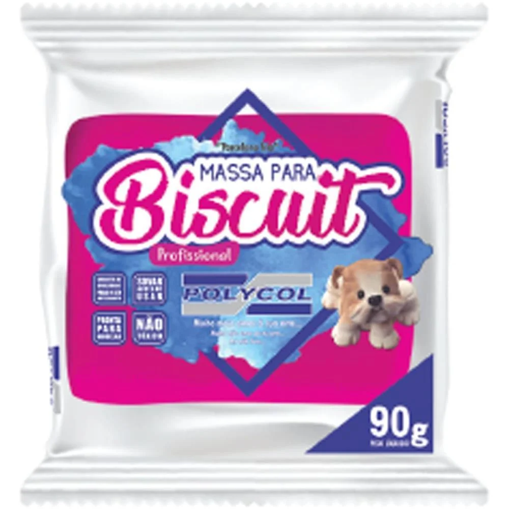 Massa De Porcelana Fria Biscuit 90G Pink Polycol (Cx.c/12) - imagem 2