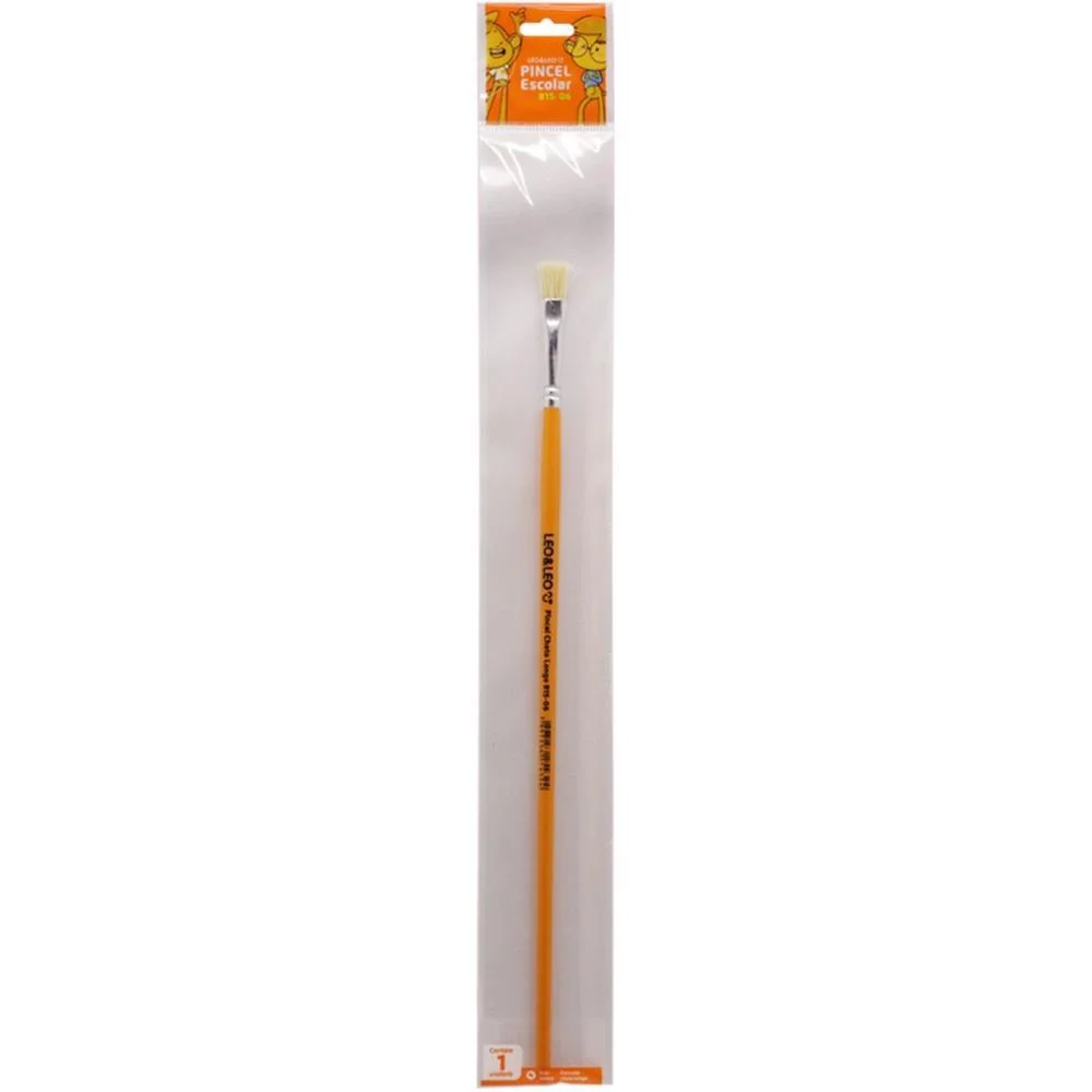Pincel Artesanal Chato 815 N.06 Amarelo Bl.c/1 Leonora (Blister) - imagem 3