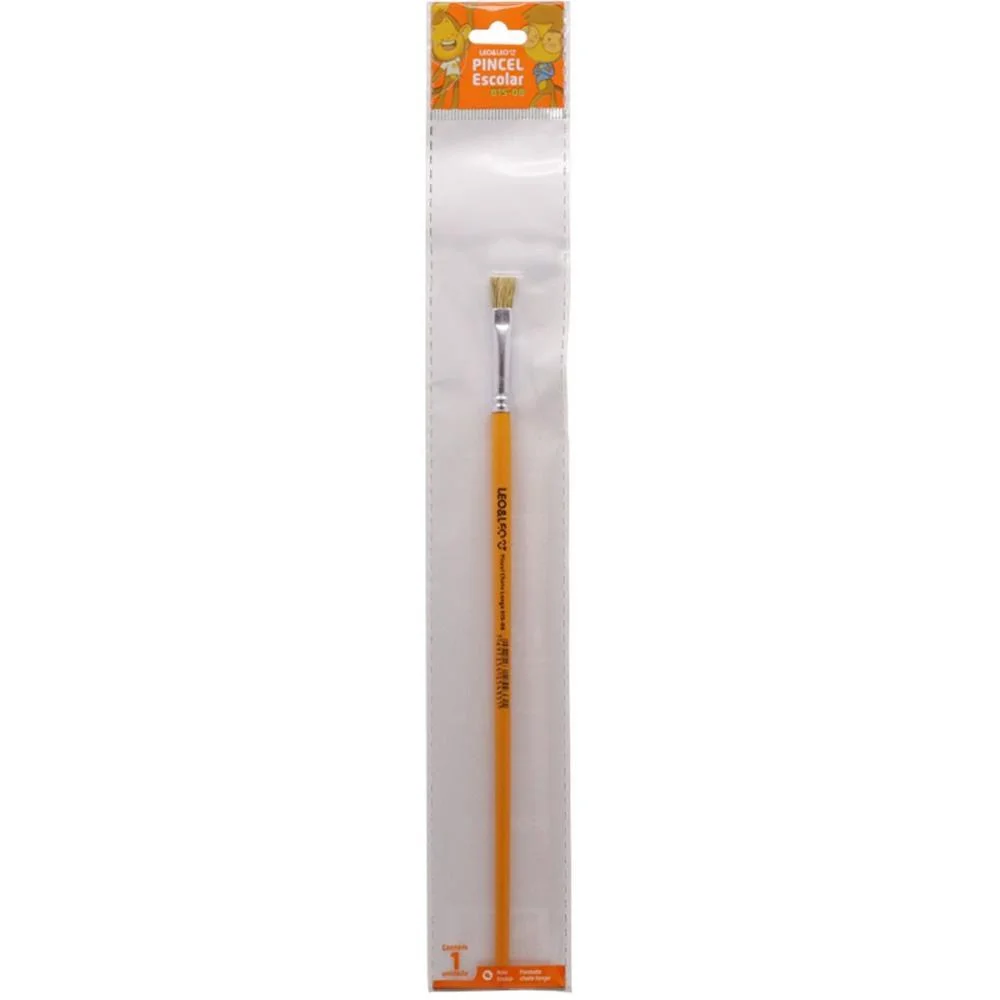 Pincel Artesanal Chato 815 N.08 Amarelo Bl.c/1 Leonora (Blister) - imagem 3