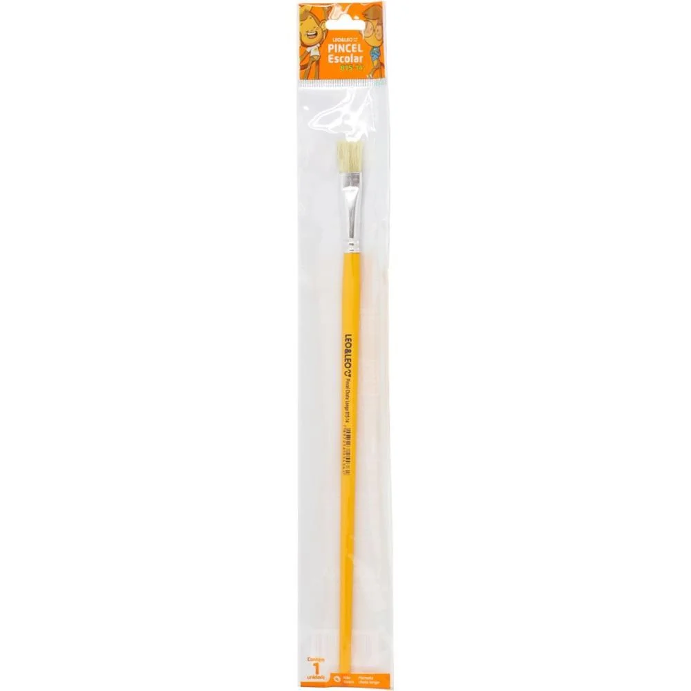 Pincel Artesanal Chato 815 N.10 Amarelo Bl.c/1 Leonora (Blister) - imagem 3