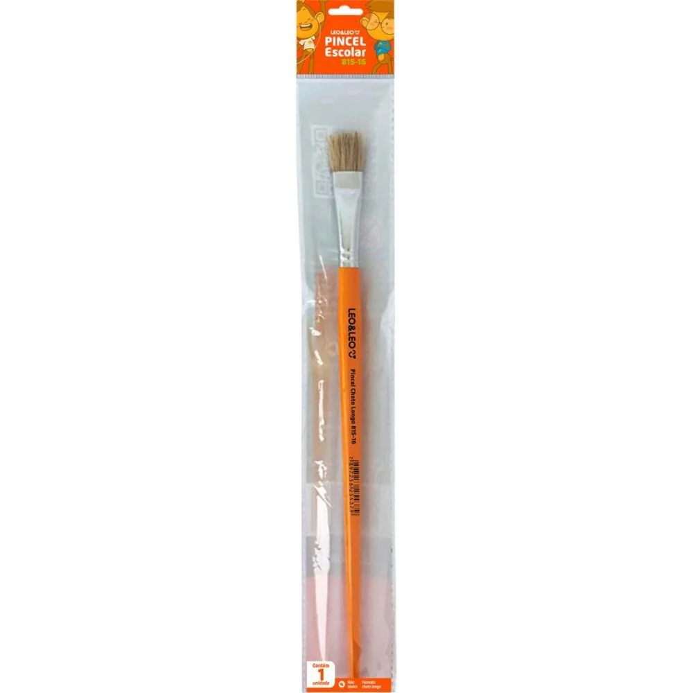 Pincel Artesanal Chato 815 N.16 Amarelo Bl.c/1 Leonora (Blister) - imagem 3