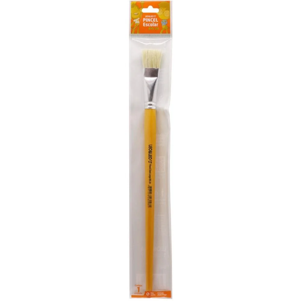 Pincel Artesanal Chato 815 N.20 Amarelo Bl.c/1 Leonora (Blister) - imagem 3