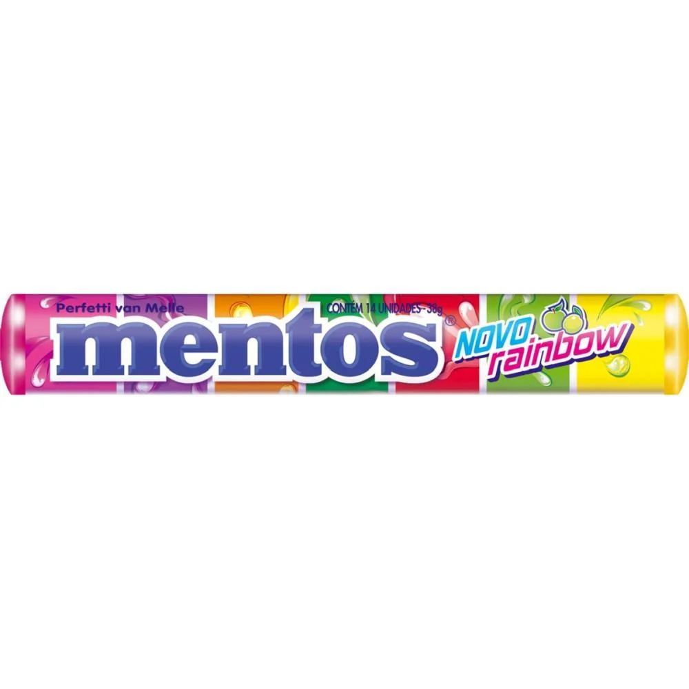 16 X Bala Mentos Stick Rainbow 37,5G Perfetti Van Melle