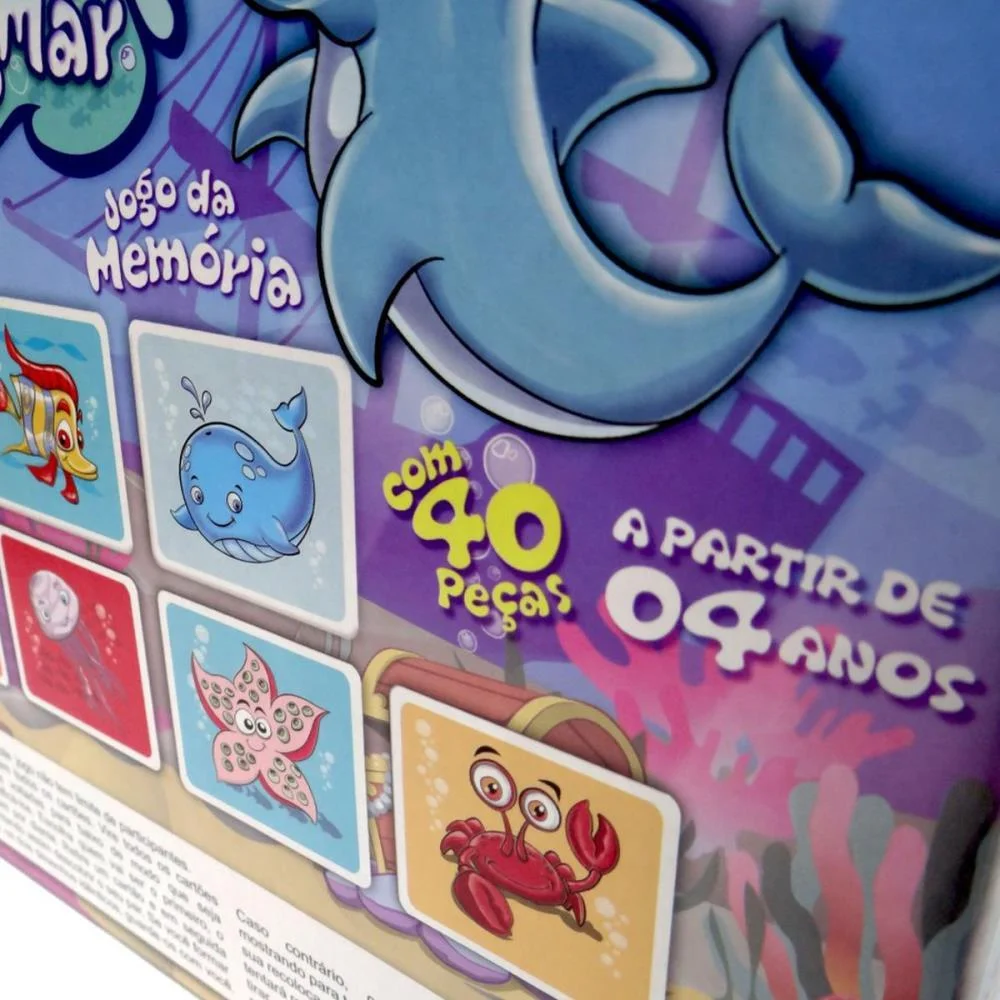 Jogo Da Memoria Fundo Do Mar Pais E Filhos - imagem 7