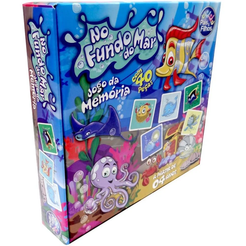 Jogo Da Memoria Fundo Do Mar Pais E Filhos - imagem 9