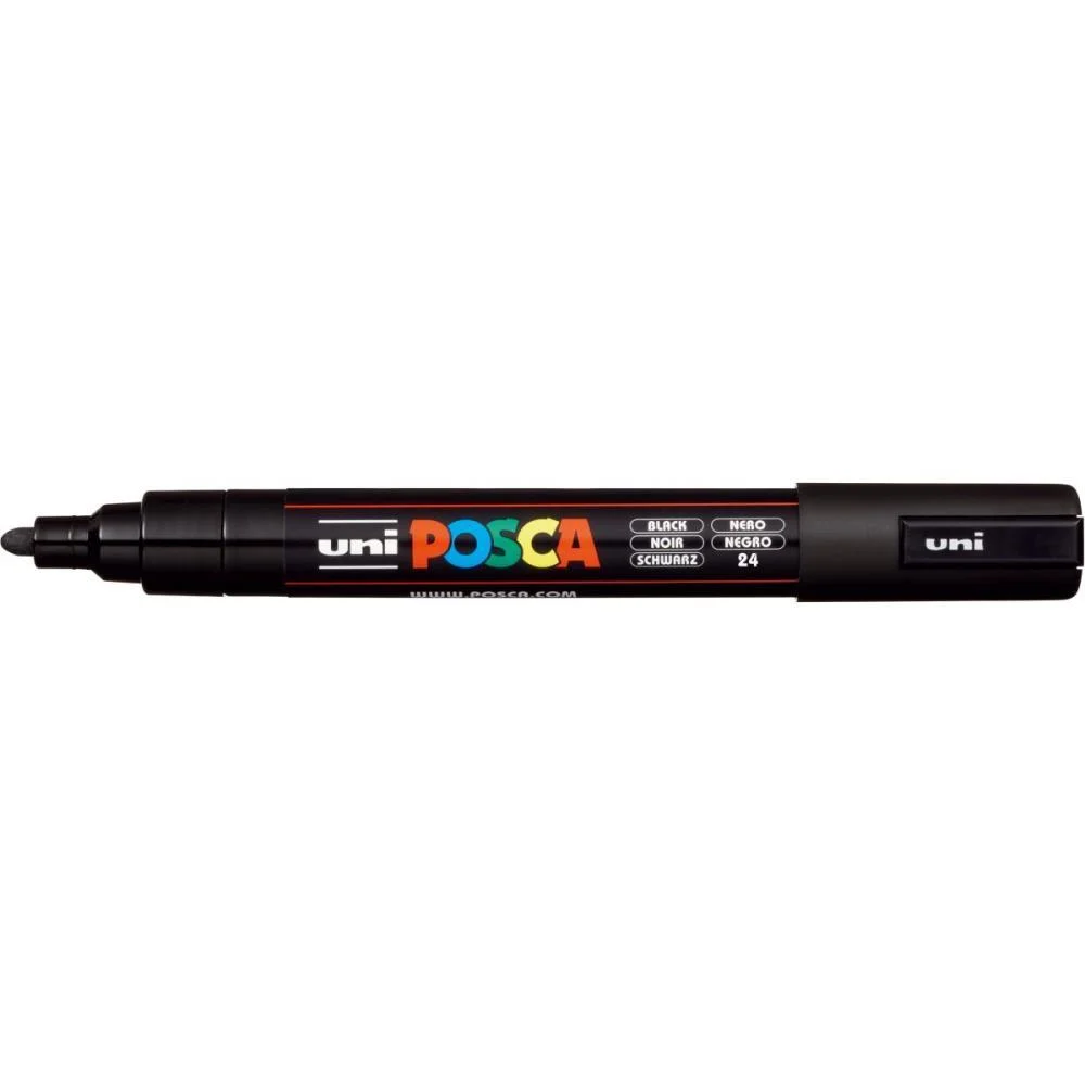 Pincel Marcador Artesanato Posca Pc-5M 2.5Mm Preta Sertic (Cx.c/06) - imagem 3