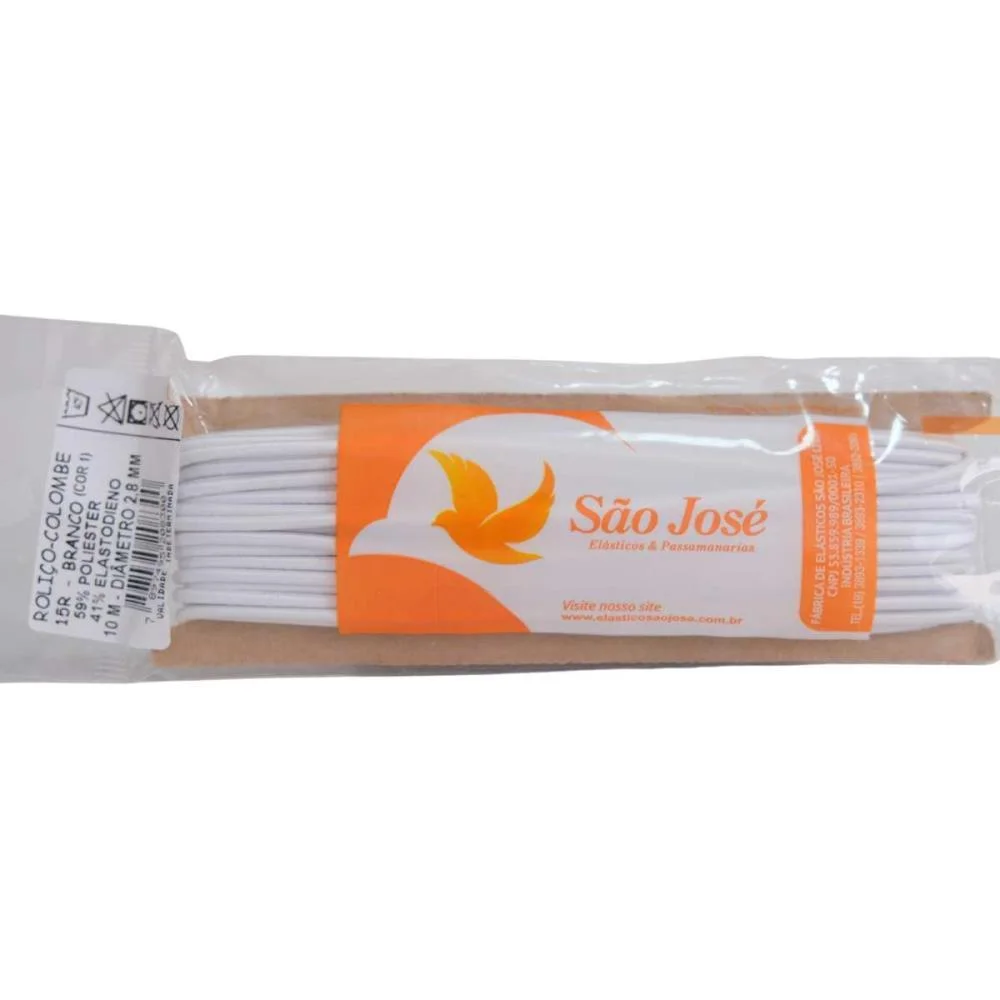 Elastico Costura Poliester Rolico 2,8Mmx10M Branco Sao Jose (Blister) - imagem 4