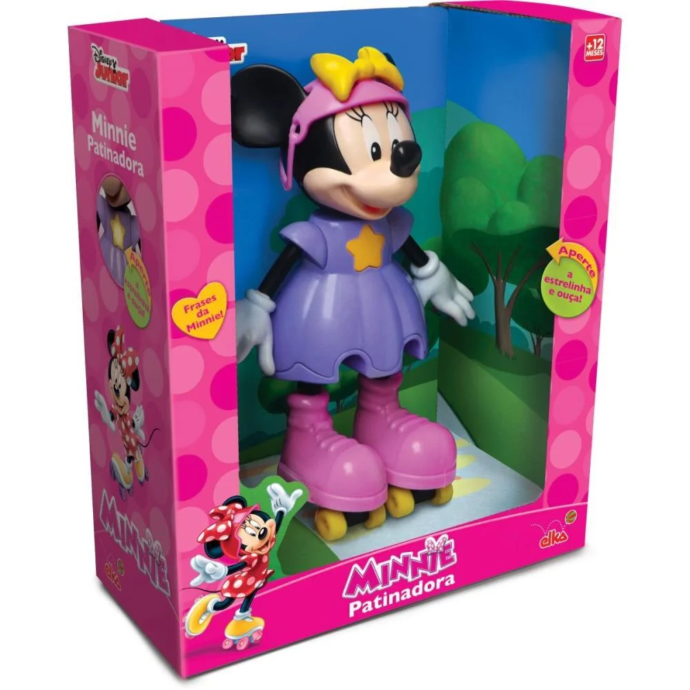 Boneca Com Mecanismo Minnie Patinadora 25Cm. Elka - imagem 2