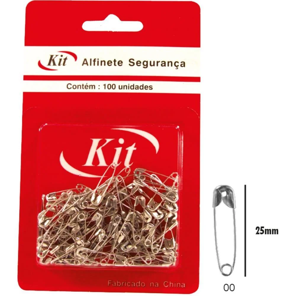Alfinete Segurança N.00 Aco Niquelado Kit (Ct.c/100) - imagem 2