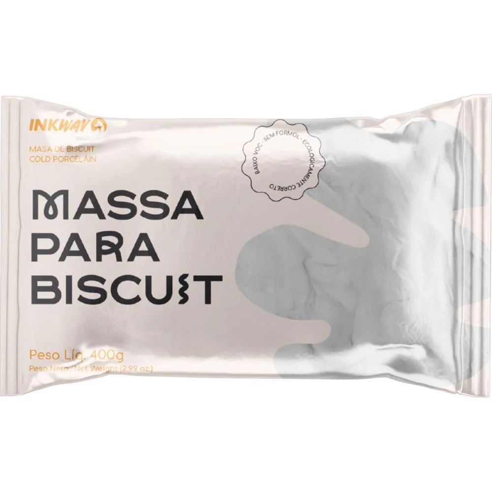Massa De Porcelana Fria Biscuit 400G Branco Ink Way - imagem 2